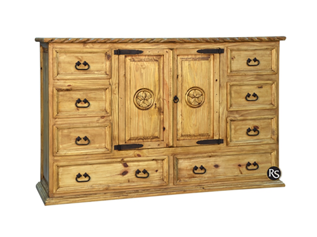Rusticos Sierra Bedroom HOUSTON DRESSER / 2 STARS LT COM152XT
